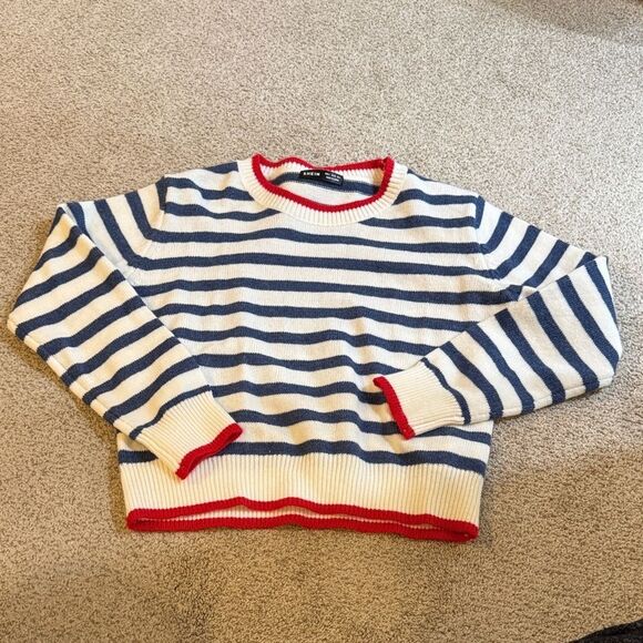 SHEIN Sweaters - Shein Striped Sweater‎ with Red Accents Size Small